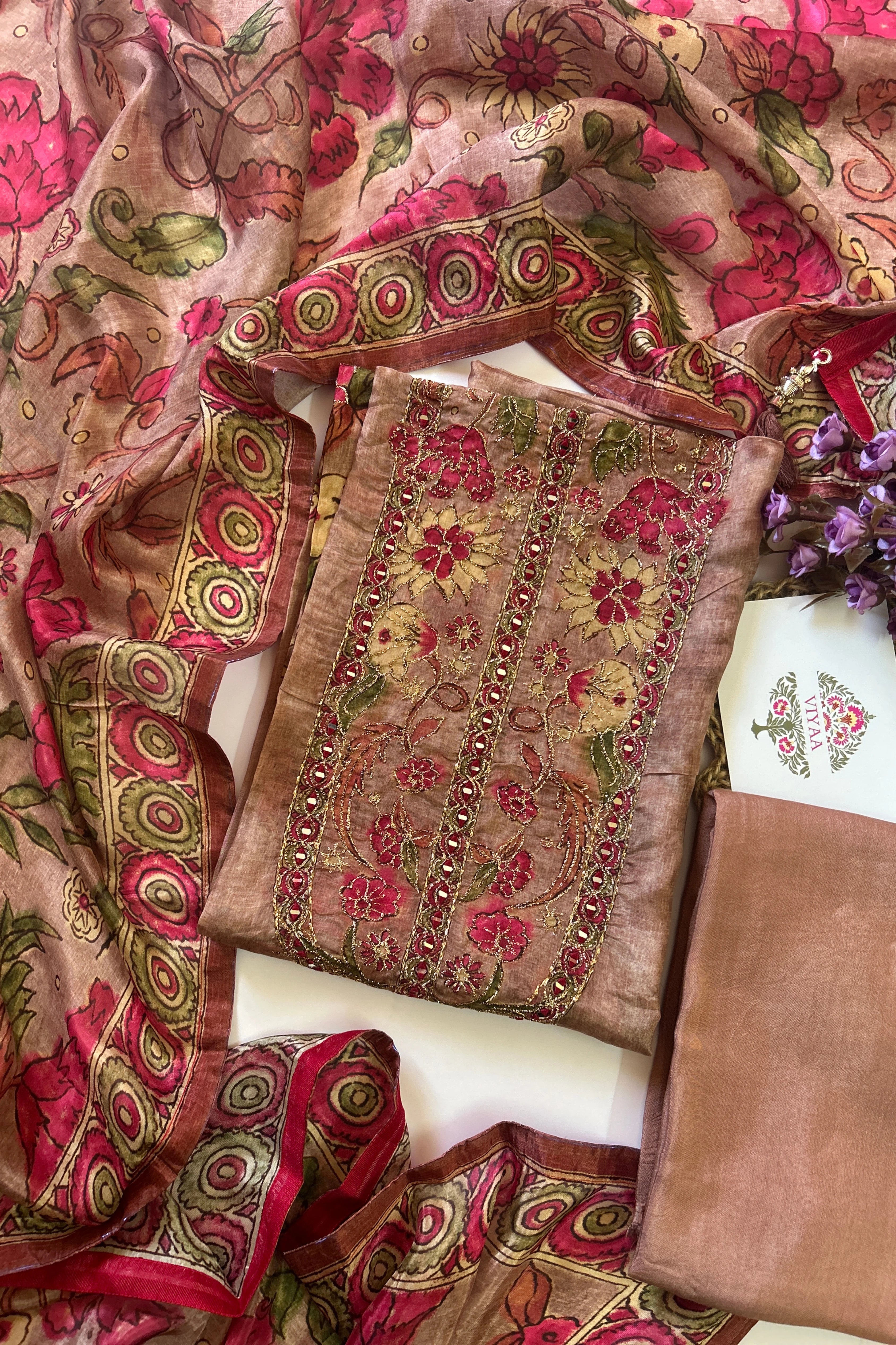 Glass tissue silk suit
