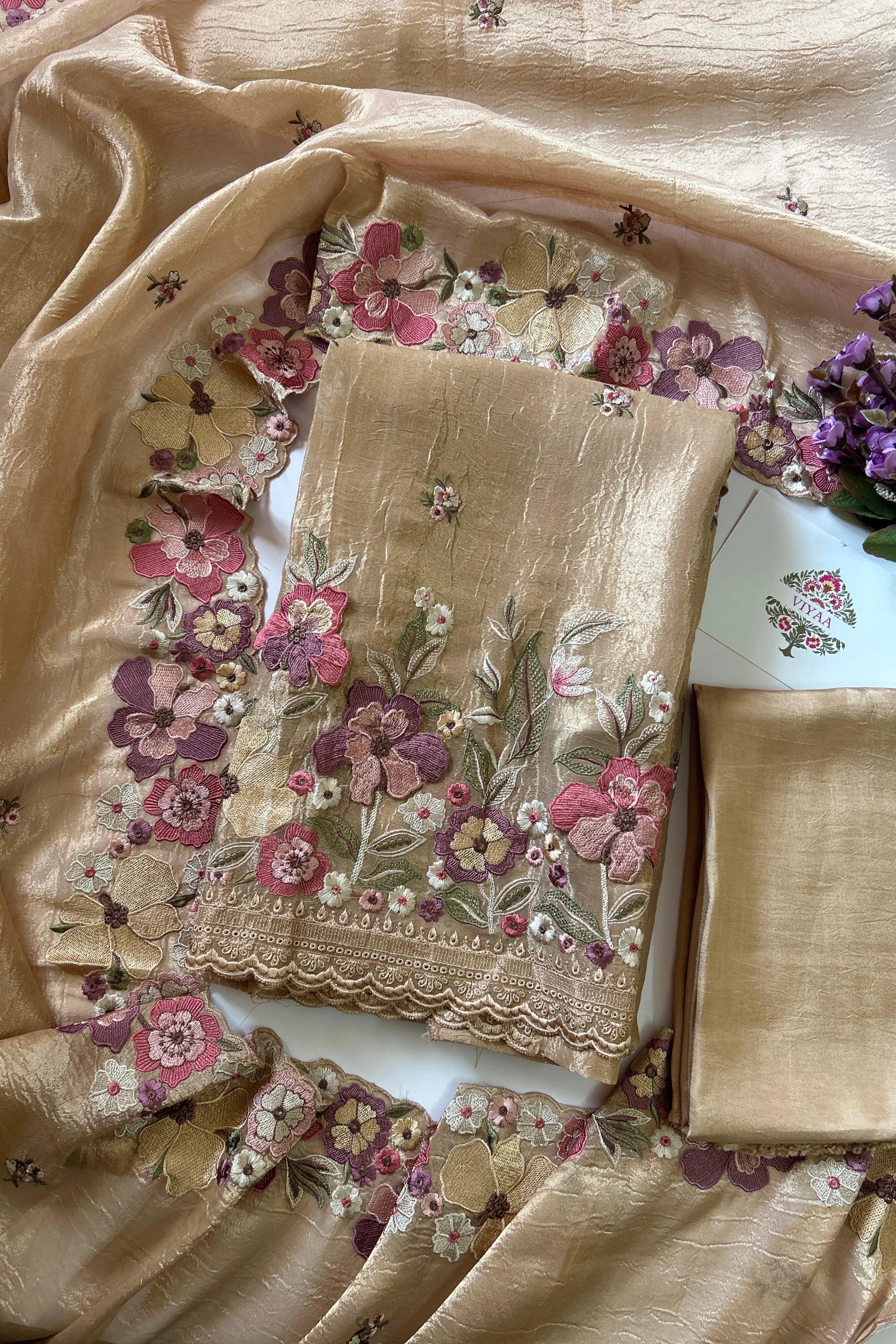 Crushed Tissue Silk Suit