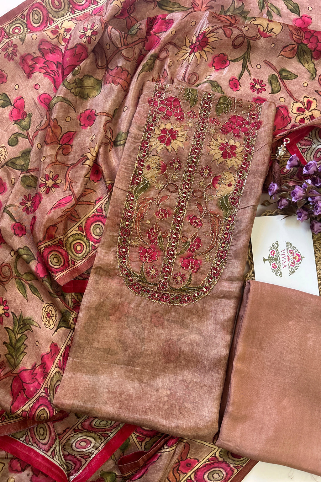 Glass tissue silk suit