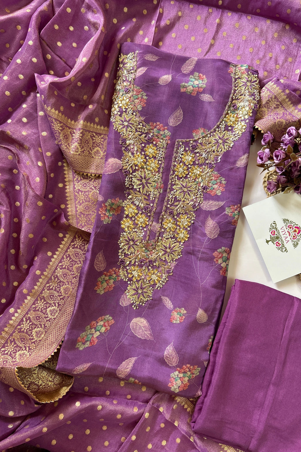 Purple Tissue Silk Suit