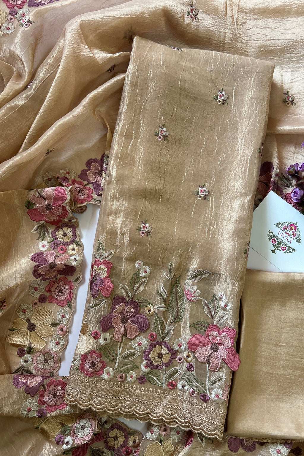 Crushed Tissue Silk Suit