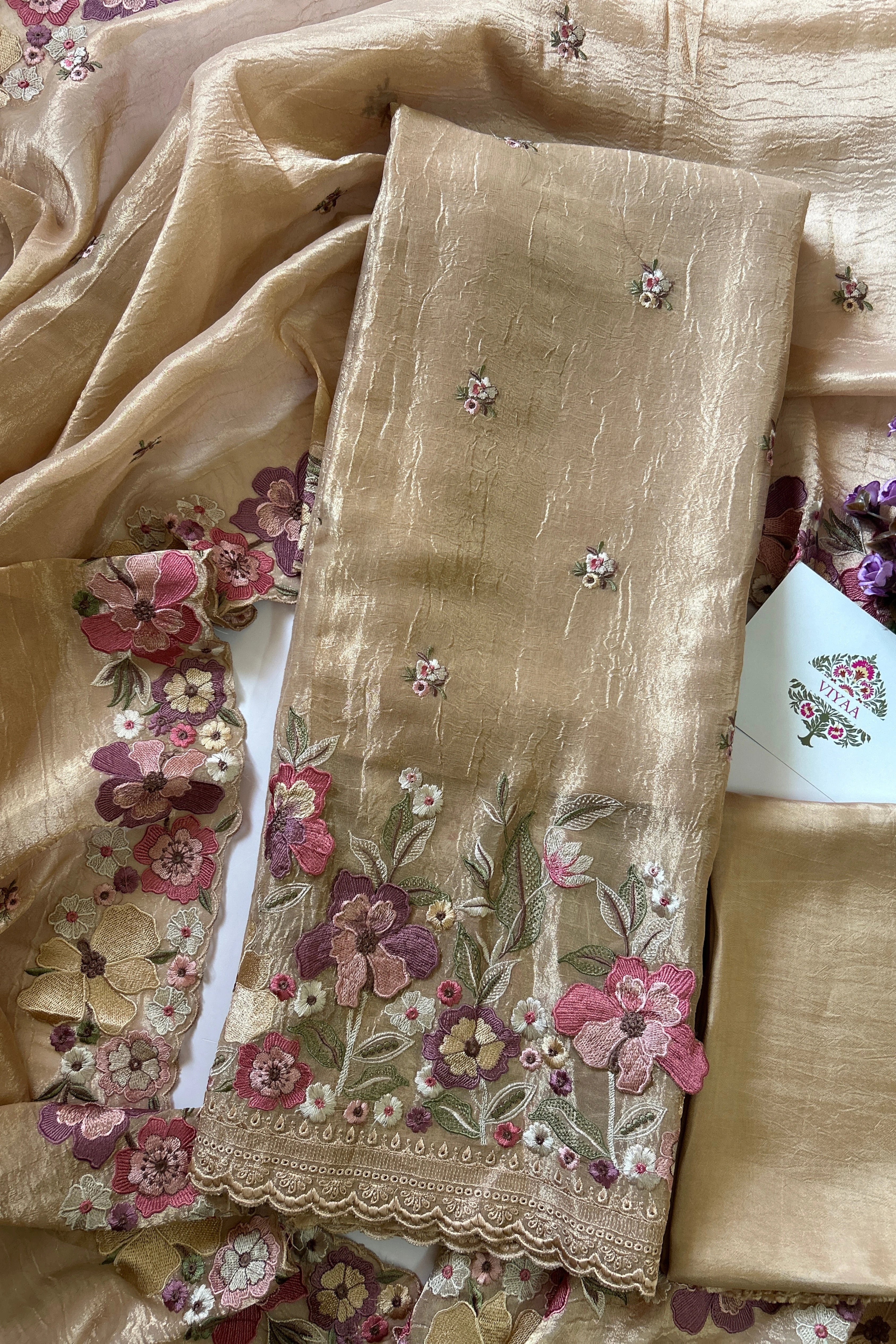 Crushed Tissue Silk Suit