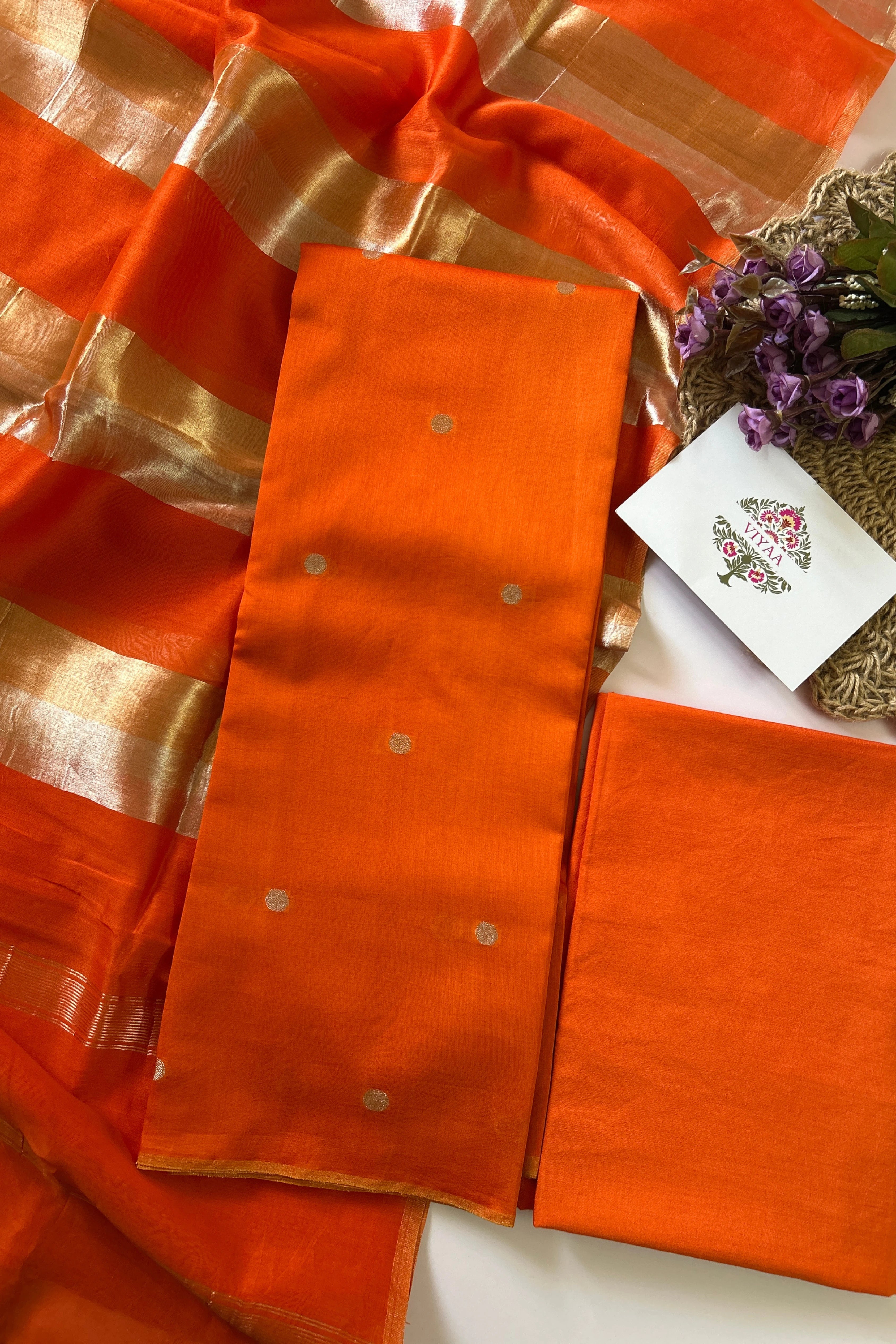 Pure Chanderi Silk Suit
