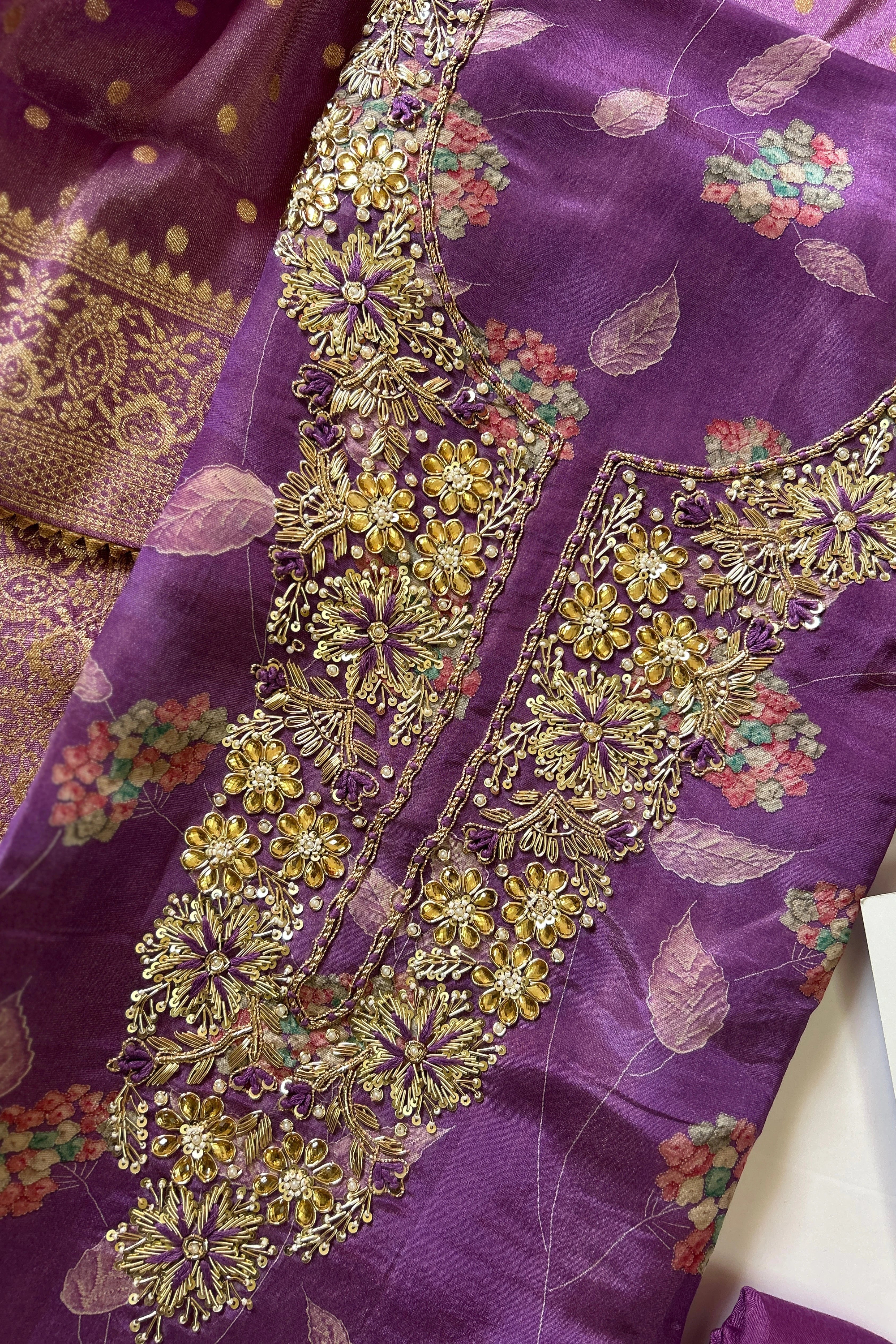 Purple Tissue Silk Suit
