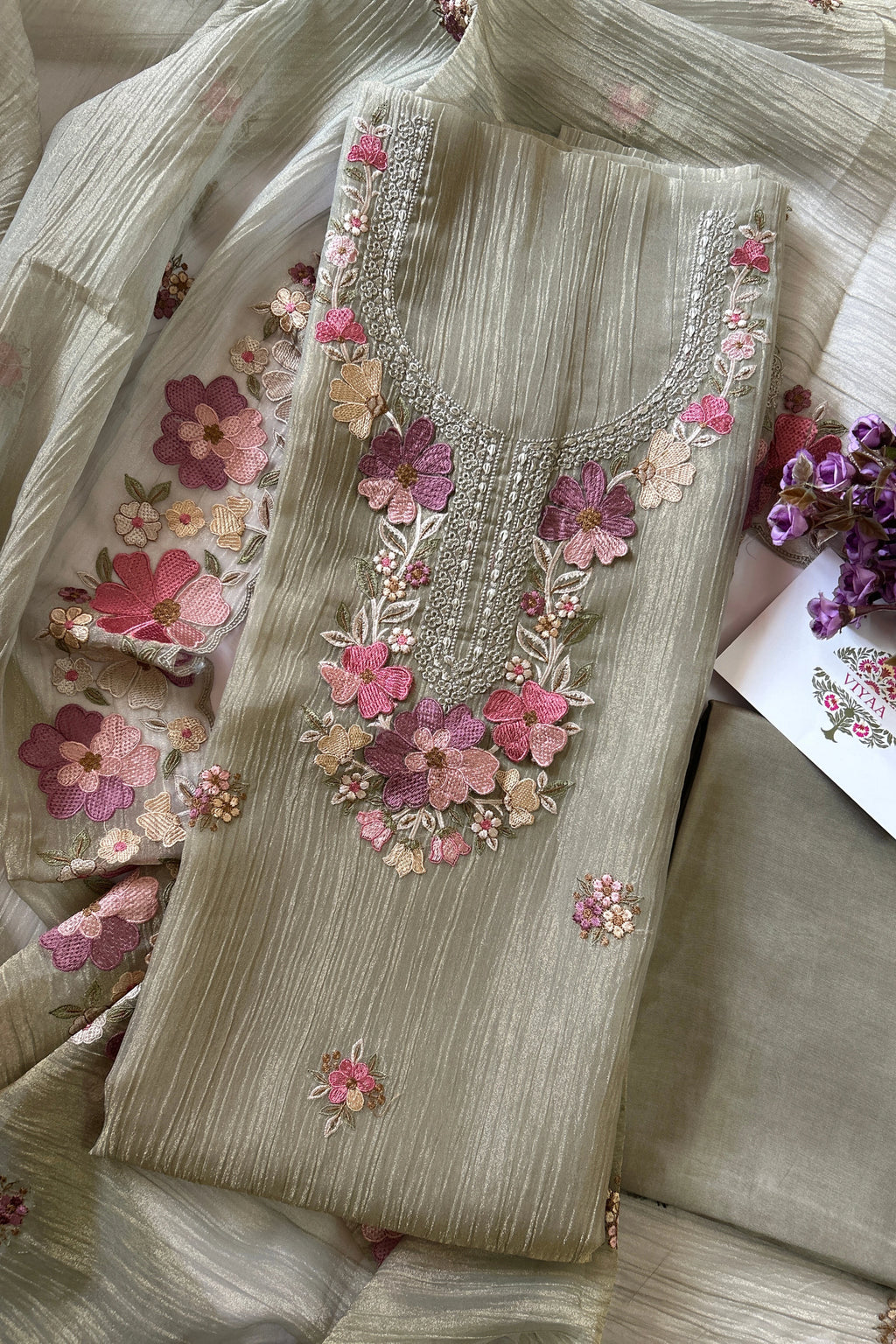 Crushed Tissue Silk Suit