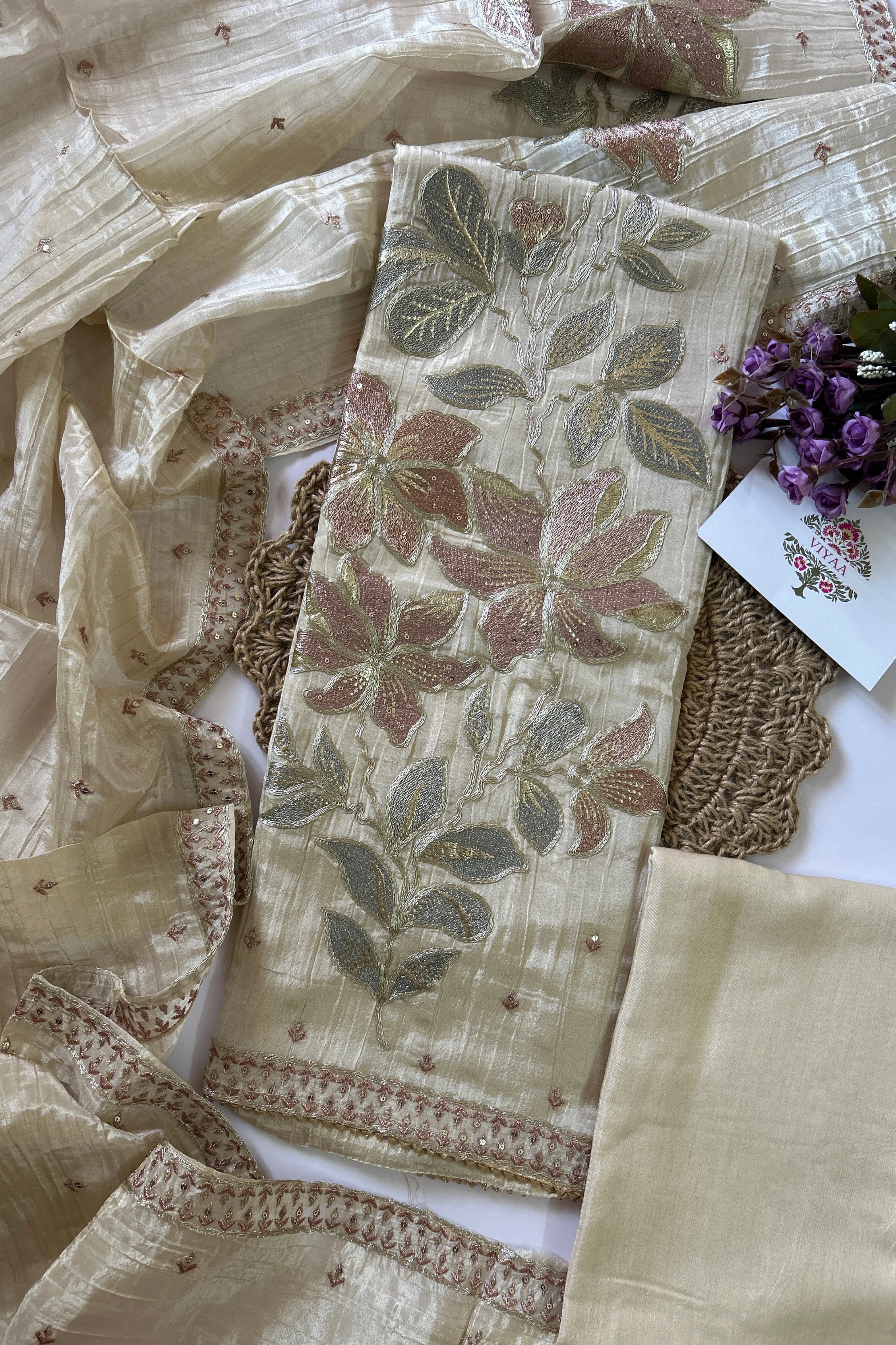 Crushed Tissue Silk Suit